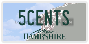 5CENTS  license plate in NH