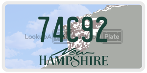 74C92  license plate in NH
