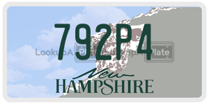 792P4  license plate in NH