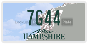 7G44  license plate in NH