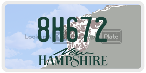 8H672  license plate in NH