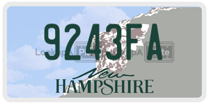 9243FA  license plate in NH