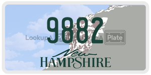 9882 license plate in New Hampshire