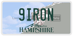 9IRON  license plate in NH