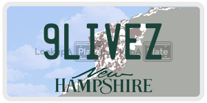 9LIVEZ  license plate in NH