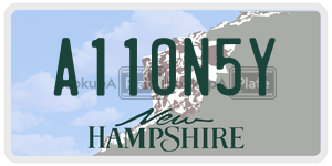 A11ON5Y  license plate in NH