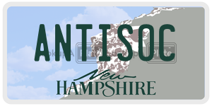 ANTISOC  license plate in NH