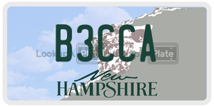 B3CCA  license plate in NH