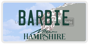 BARBIE  license plate in NH