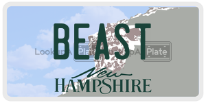 BEAST  license plate in NH