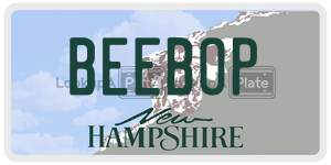 BEEBOP  license plate in NH