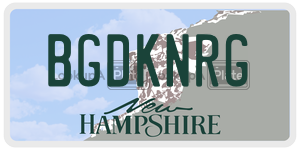 BGDKNRG  license plate in NH