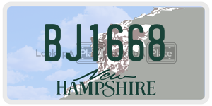 BJ1668  license plate in NH