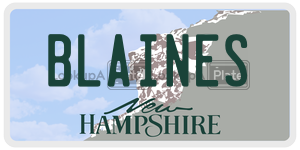 BLAINES  license plate in NH