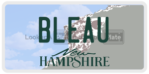 BLEAU  license plate in NH