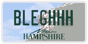 BLEGHHH  license plate in NH