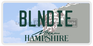 BLNDIE  license plate in NH