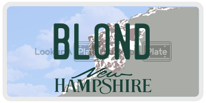 BLOND  license plate in NH
