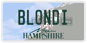 BLONDI  license plate in NH