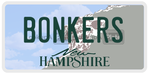 BONKERS  license plate in NH