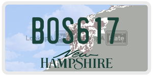 BOS617  license plate in NH