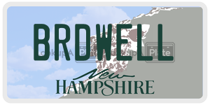 BRDWELL license plate in New Hampshire