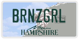 BRNZGRL  license plate in NH