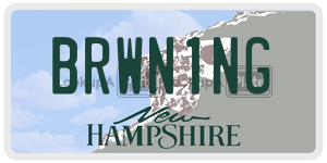 BRWN1NG  license plate in NH