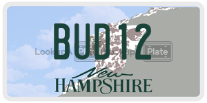 BUD12  license plate in NH