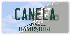 CANELA  license plate in NH