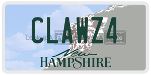 CLAWZ4  license plate in NH