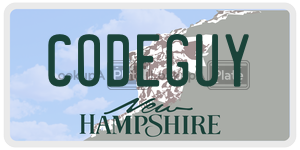 CODEGUY license plate in New Hampshire