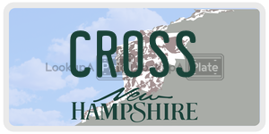 CROSS  license plate in NH