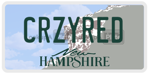 CRZYRED  license plate in NH