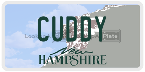 CUDDY  license plate in NH