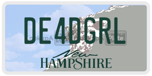 DE4DGRL  license plate in NH