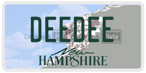 DEEDEE  license plate in NH