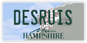 DESRUIS  license plate in NH
