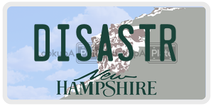 DISASTR  license plate in NH