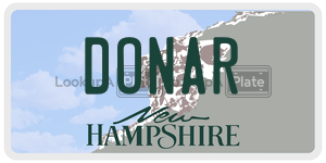 DONAR  license plate in NH