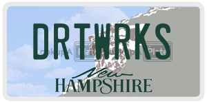 DRTWRKS license plate in New Hampshire