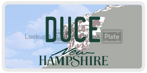 DUCE  license plate in NH