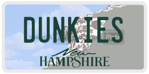 DUNKIES  license plate in NH