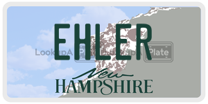 EHLER  license plate in NH
