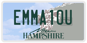 EMMA1OU  license plate in NH