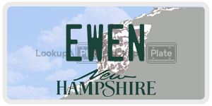 EWEN  license plate in NH