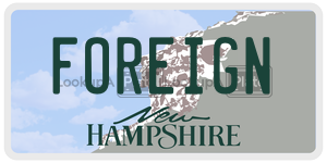 FOREIGN  license plate in NH