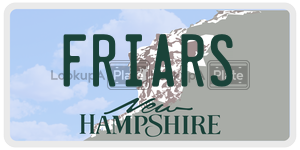 FRIARS  license plate in NH