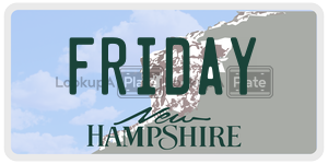 FRIDAY  license plate in NH