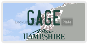 GAGE  license plate in NH